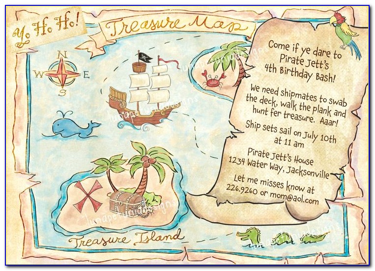 Treasure Map Invitations Printable