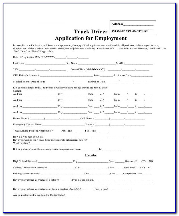 Truck Driver Application Template