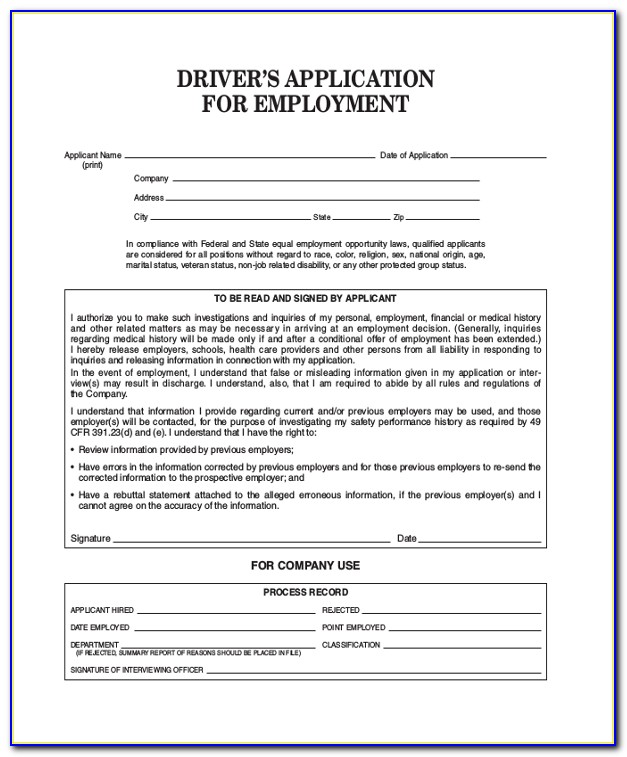 Truck Driver Job Application Letter Samples