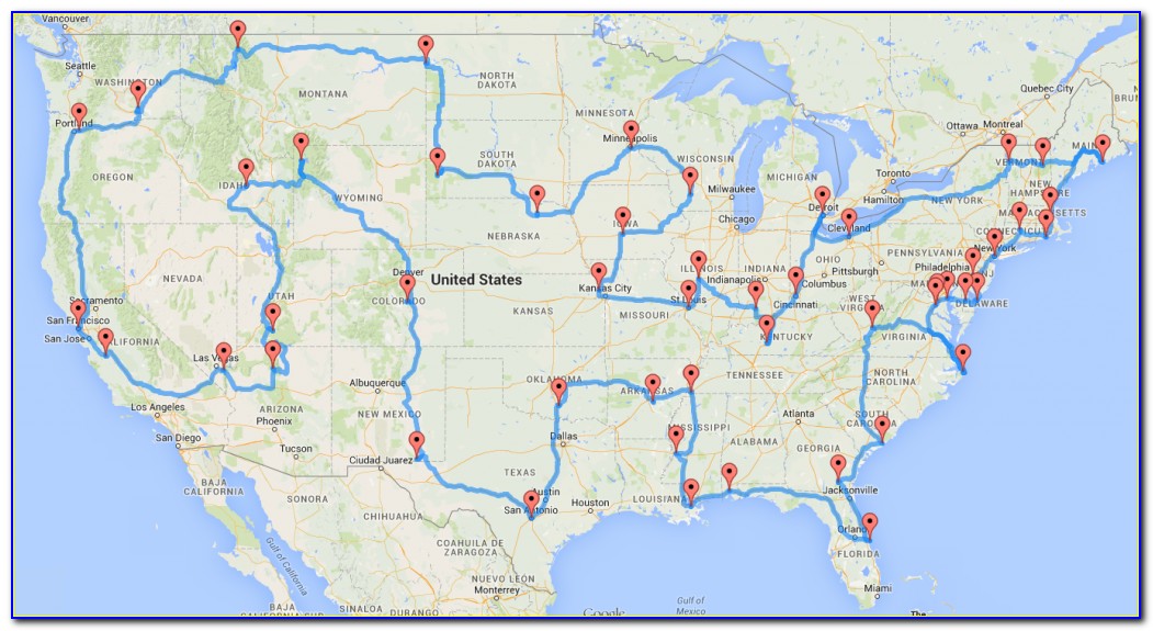 United States Road Trip Map