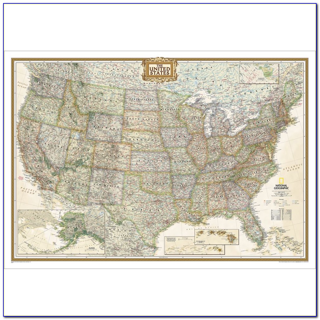 United States Wall Map Cork Board