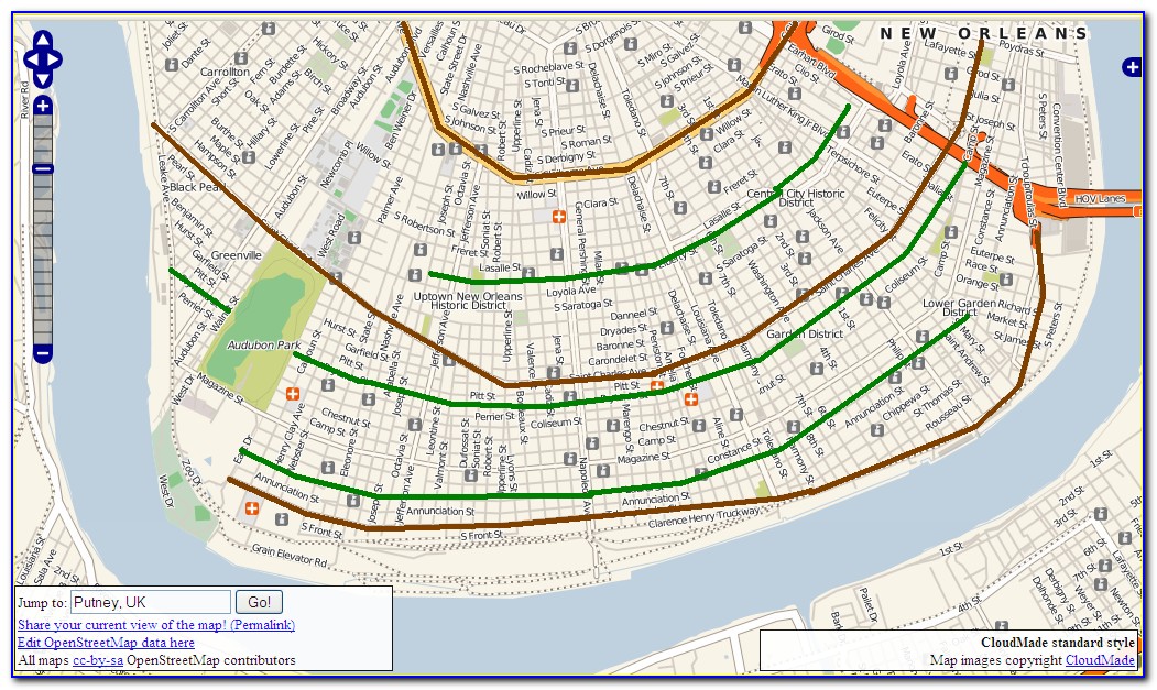 Uptown New Orleans Historic District Map