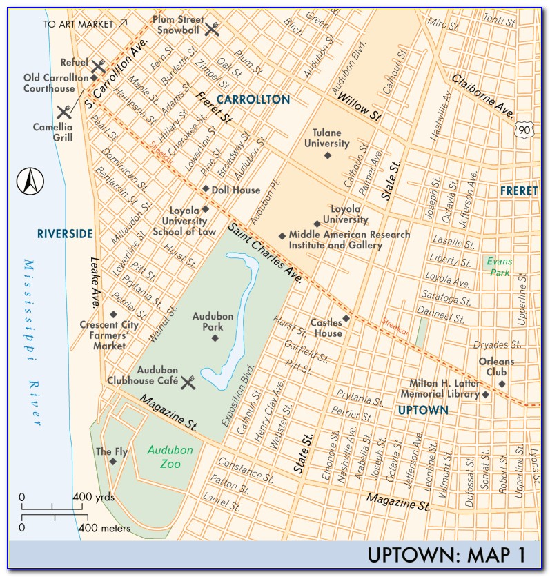Uptown New Orleans Map