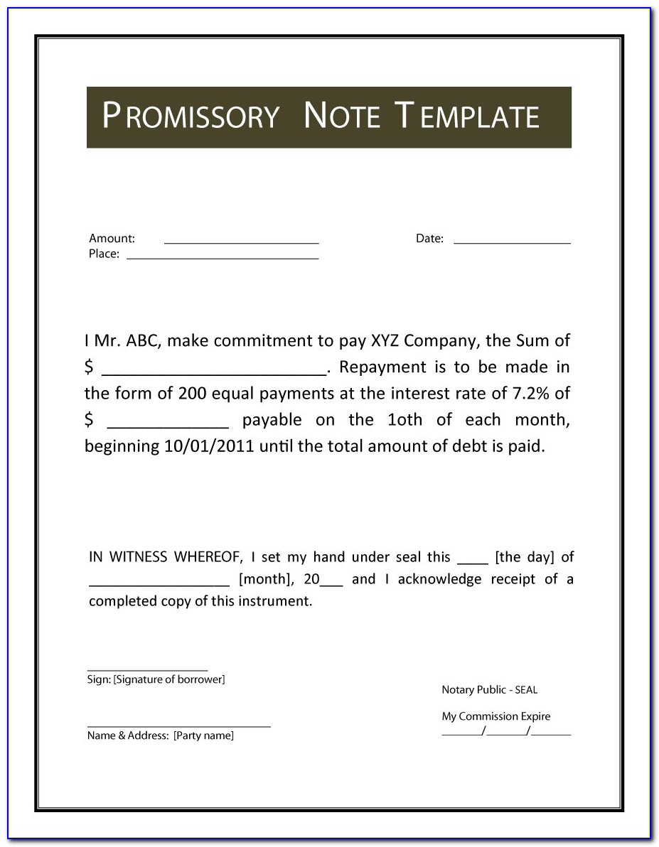Us Legal Forms Promissory Note