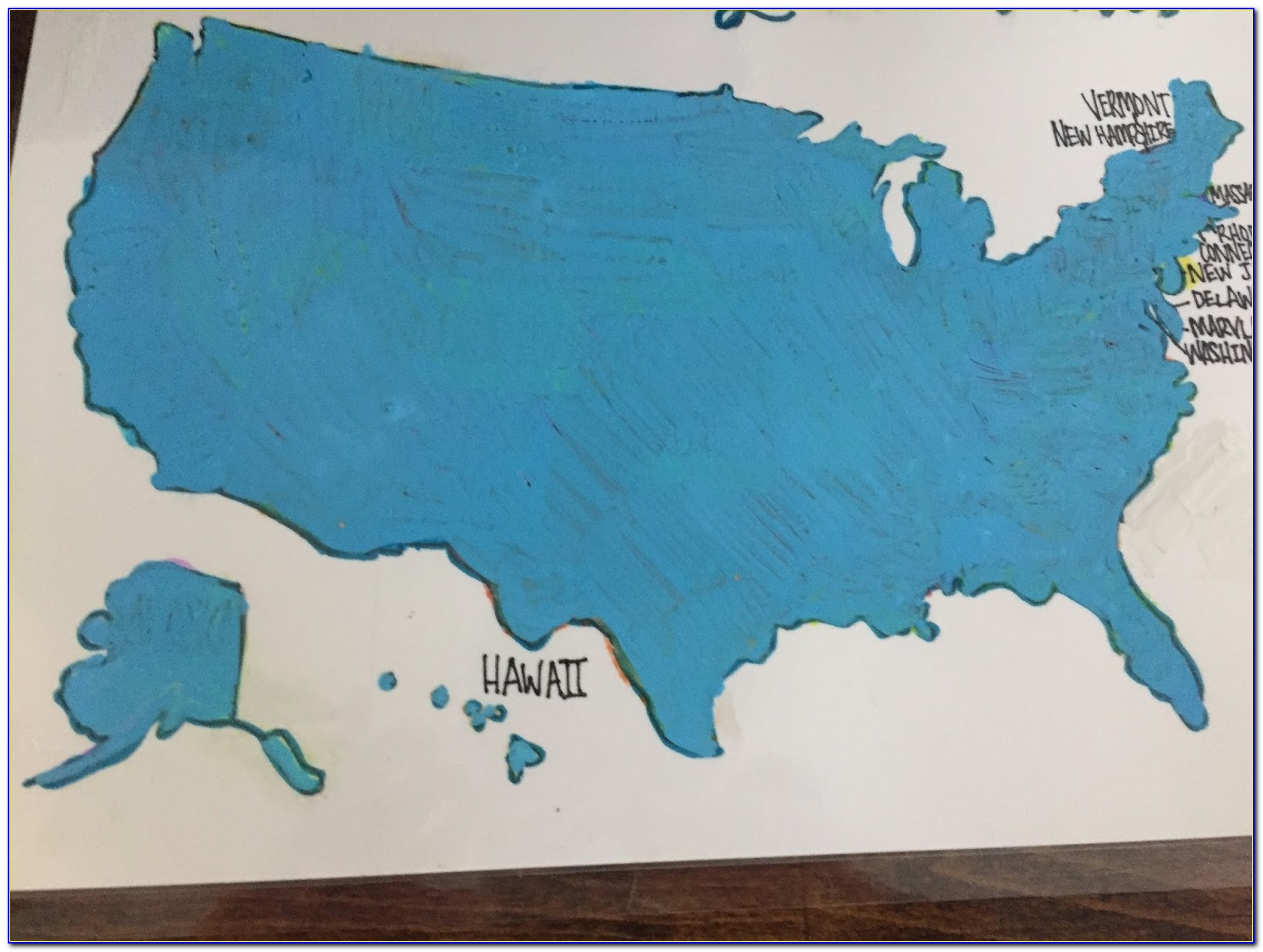 Usa Watercolor Scratch Map