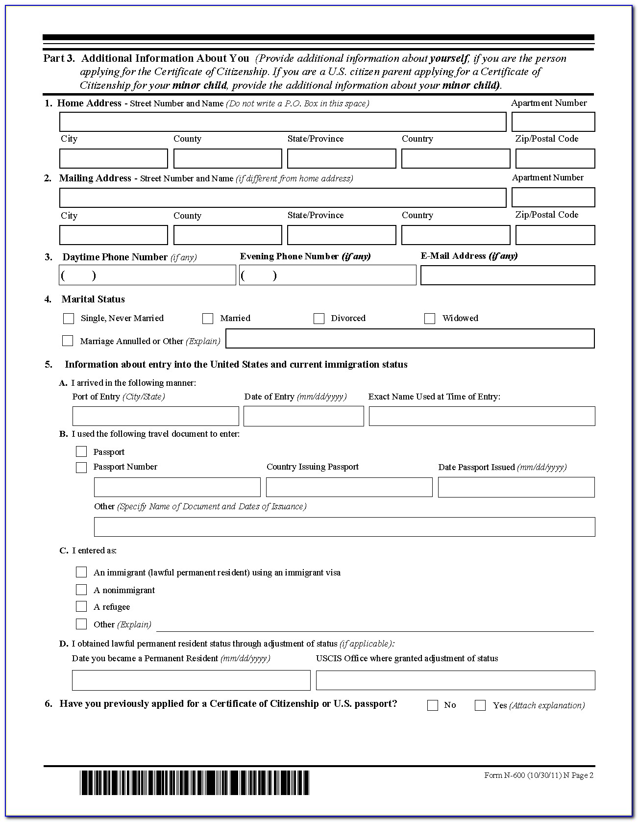 Uscis Updates Citizenship Form N 400