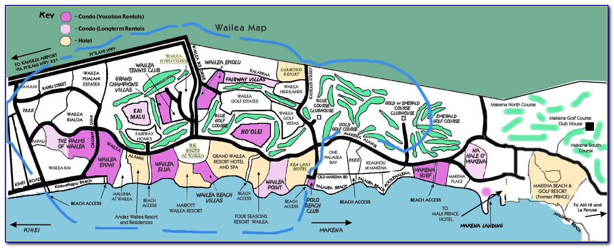 Wailea Beach Hotels Map