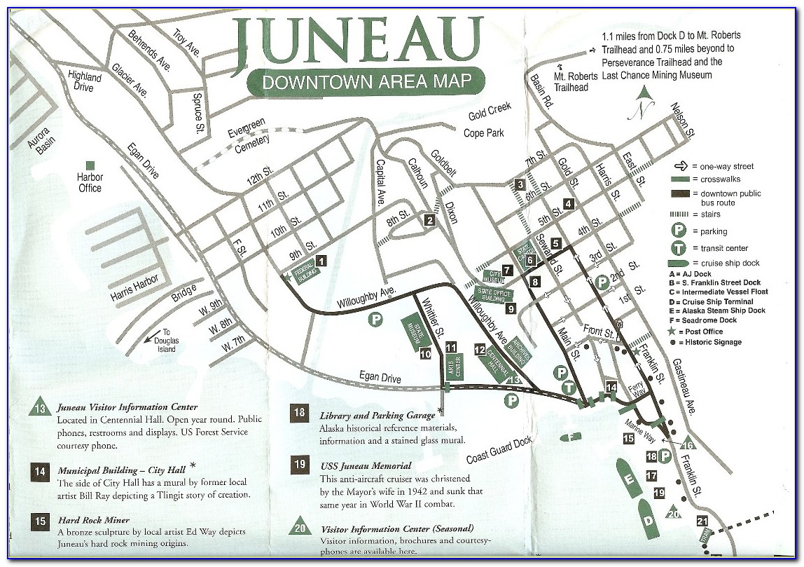 Walking Map Juneau Alaska