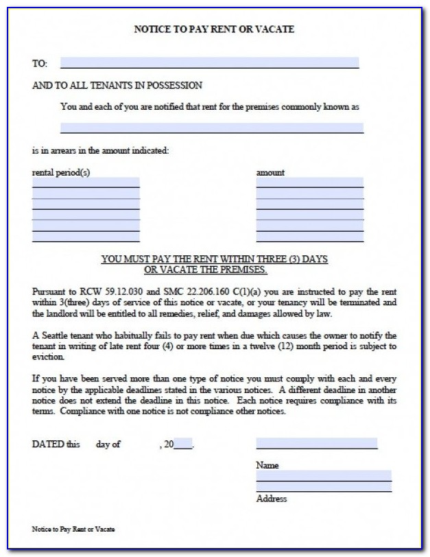 Washington State Eviction Process Forms