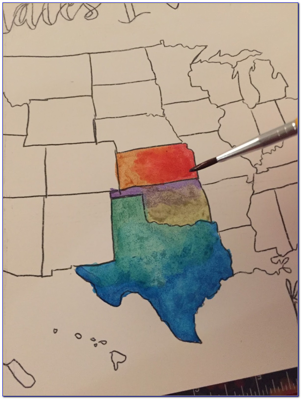 Watercolor Scratch Map Diy