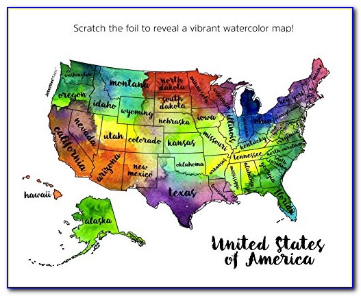 Watercolor Scratch Off Map