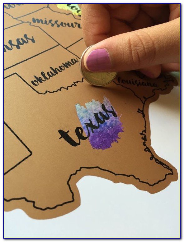 Watercolor Scratch Off World Map