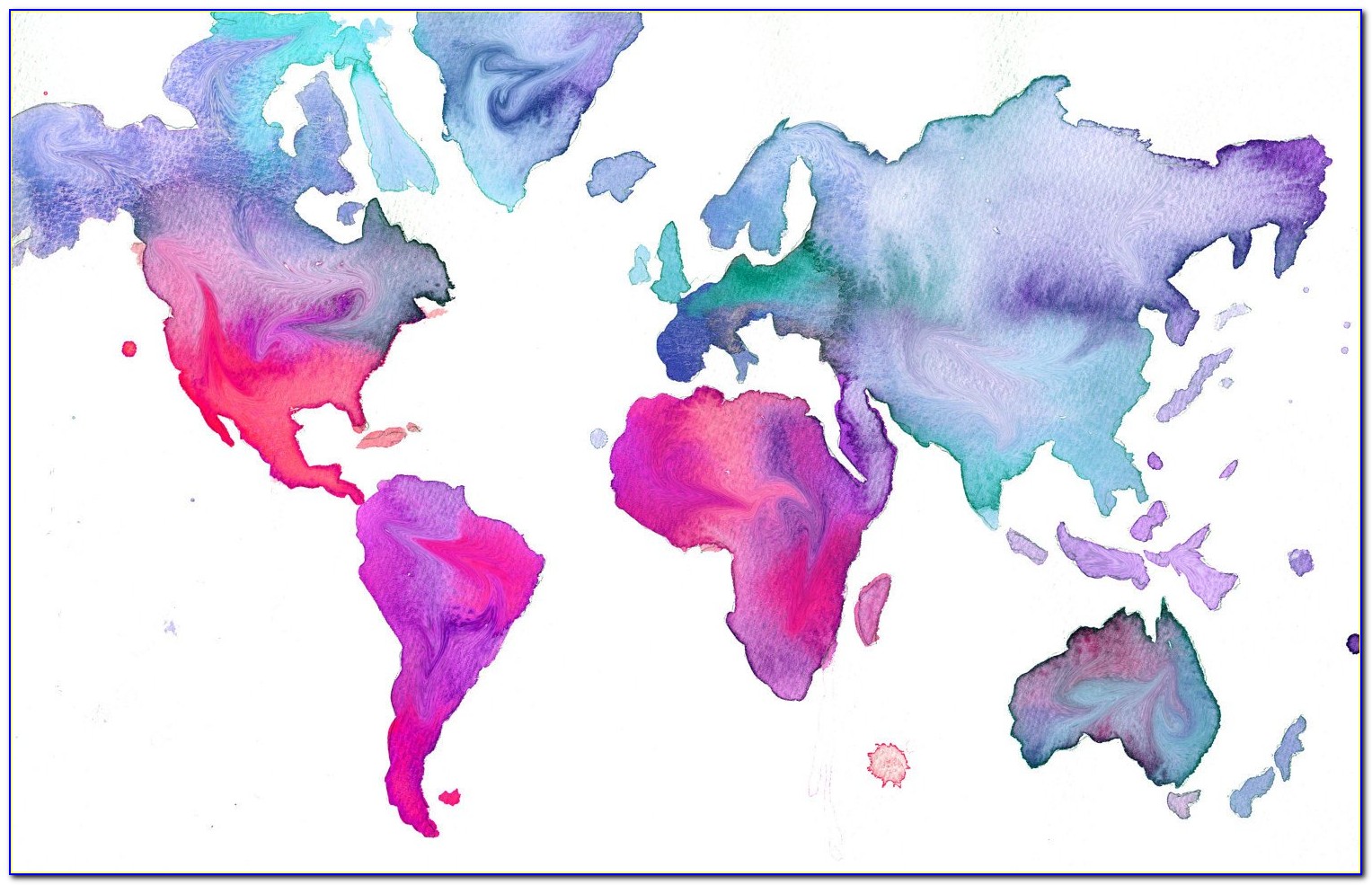 Watercolor World Map Canvas