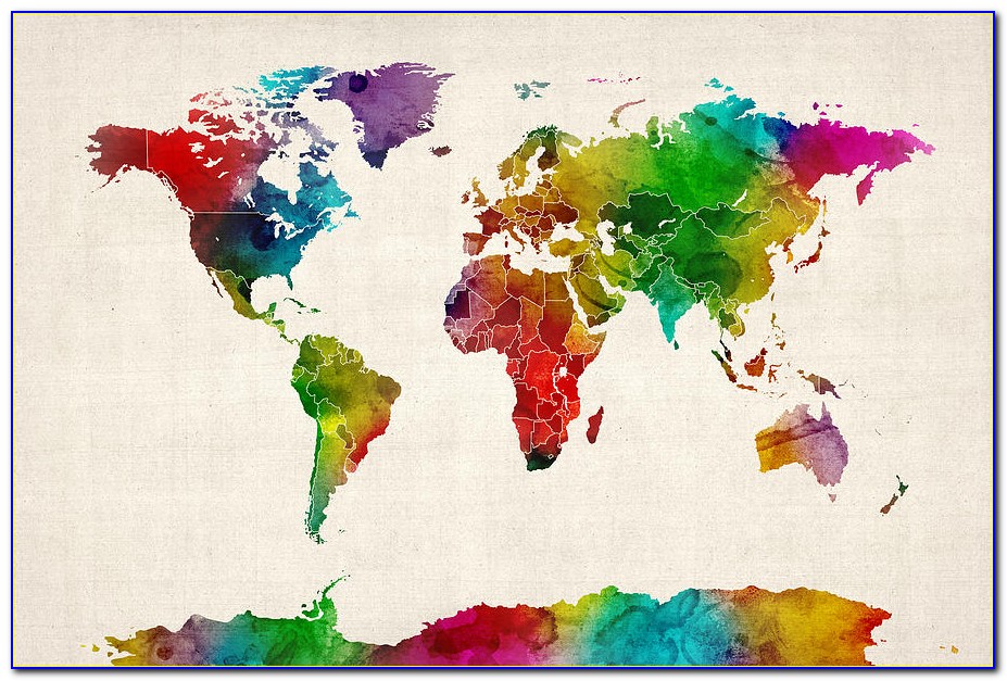 Watercolor World Map Diy