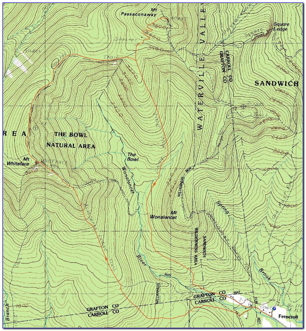 White Mountains New Hampshire Hiking Maps