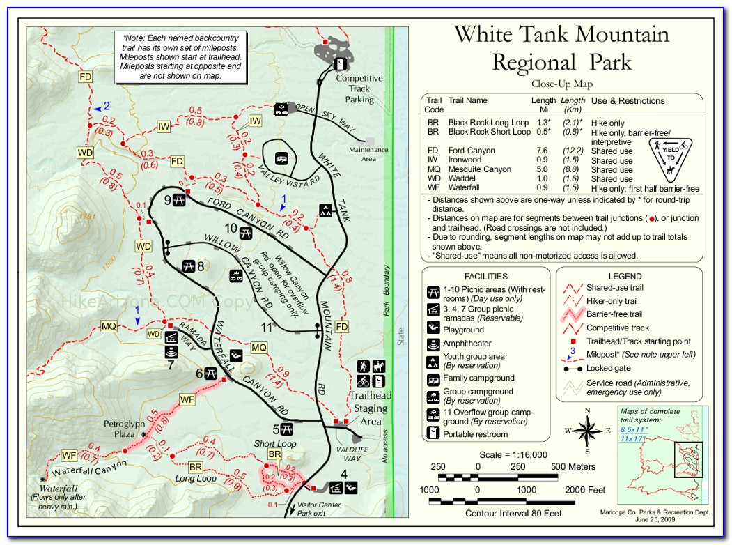 White Tank Mountains Hiking Map