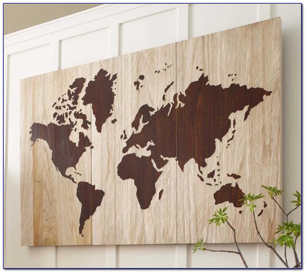 Wooden World Map Cut Out