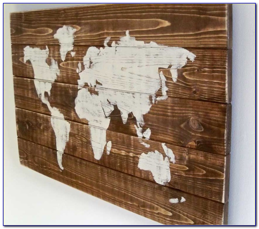 Wooden World Map Diy