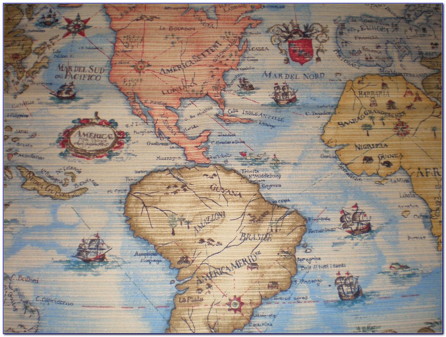 World Map Fabric By The Yard