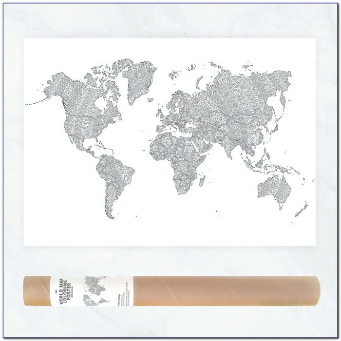 World Map Mandala Drawing