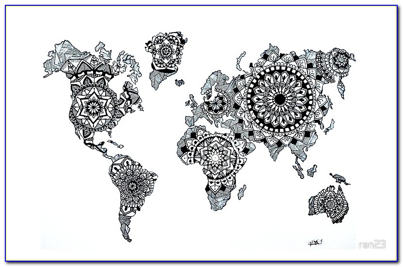 World Map Mandala Speed Drawing