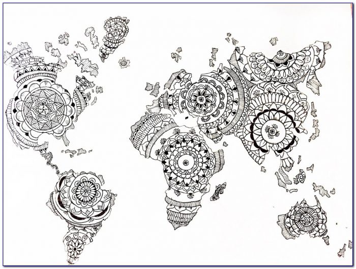 World Map Mandala Tattoo