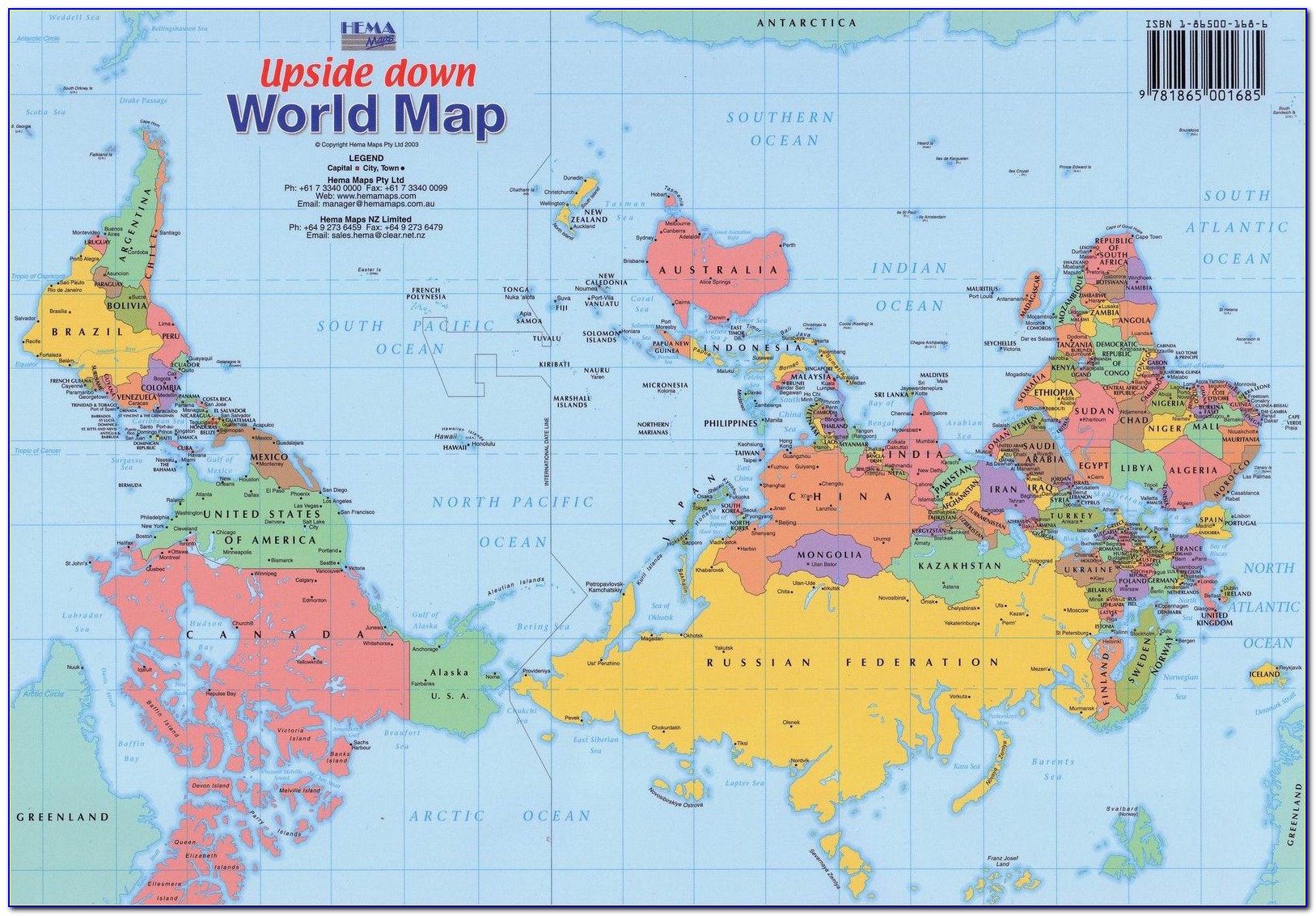 World Map Upside Down Australia