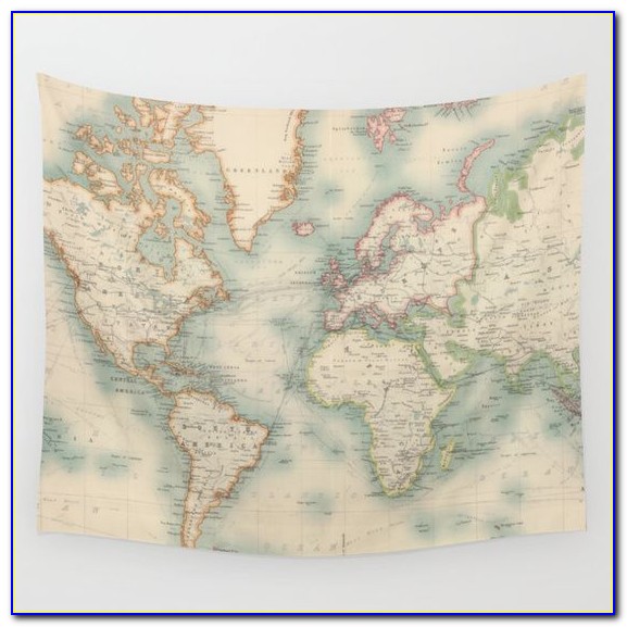 World Map Wall Tapestry