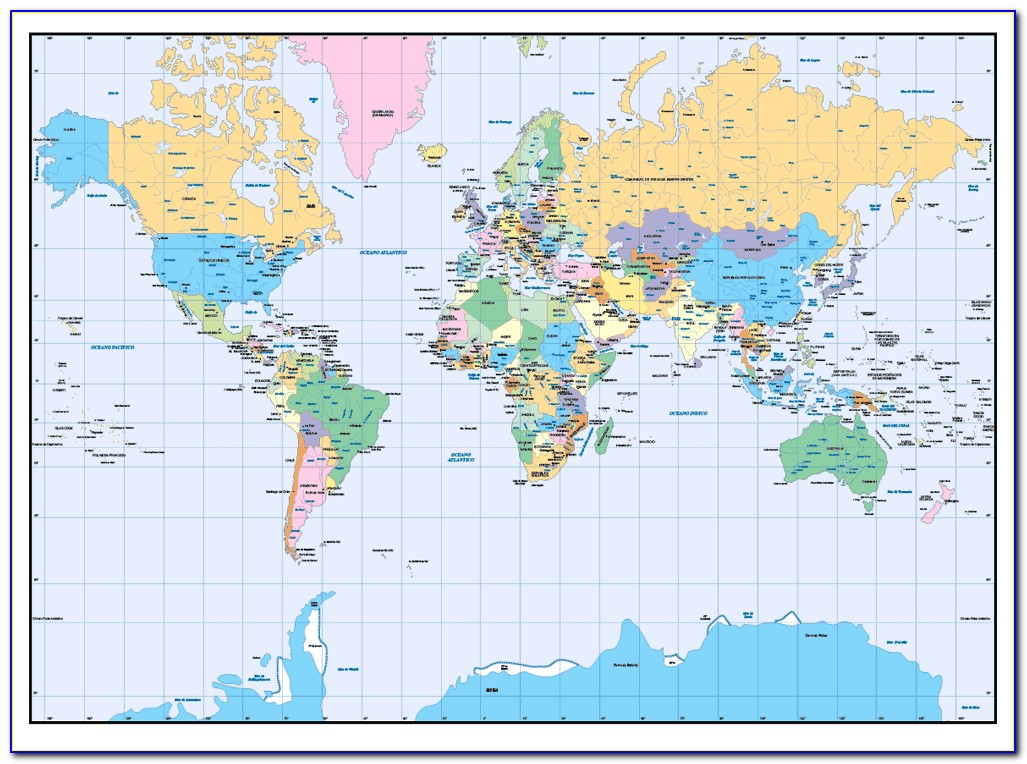 World Political Map Mercator Projection