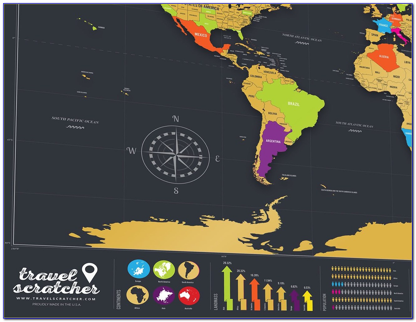 World Travel Tracker Map Scratch Off
