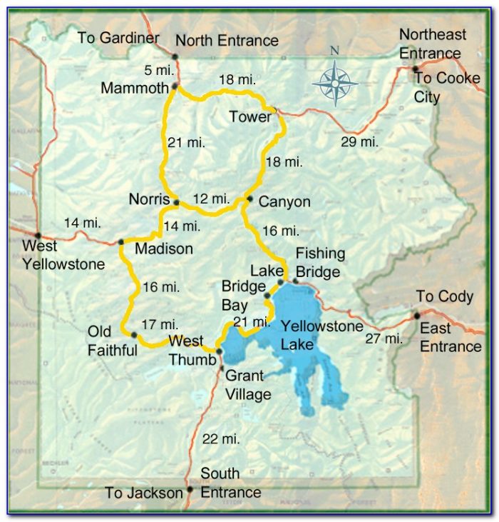 Yellowstone National Park Hotel Map