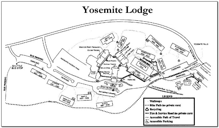 Yosemite National Park Lodging Map
