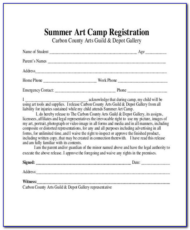 10+ Summer Camp Registration Form Samples Free Sample, Example Within Camp Registration Form Template