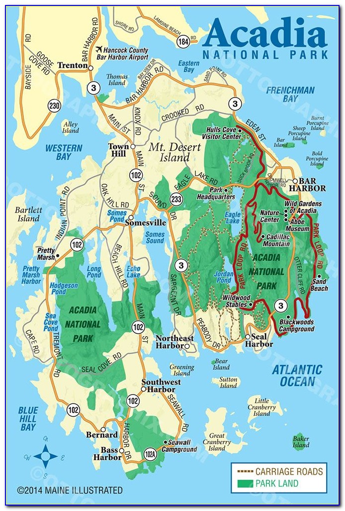 Acadia National Park Map Hiking