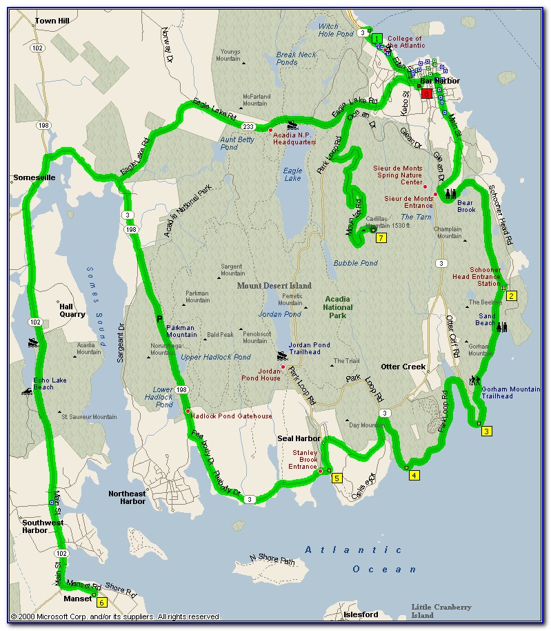 Acadia National Park Map Of Carriage Roads