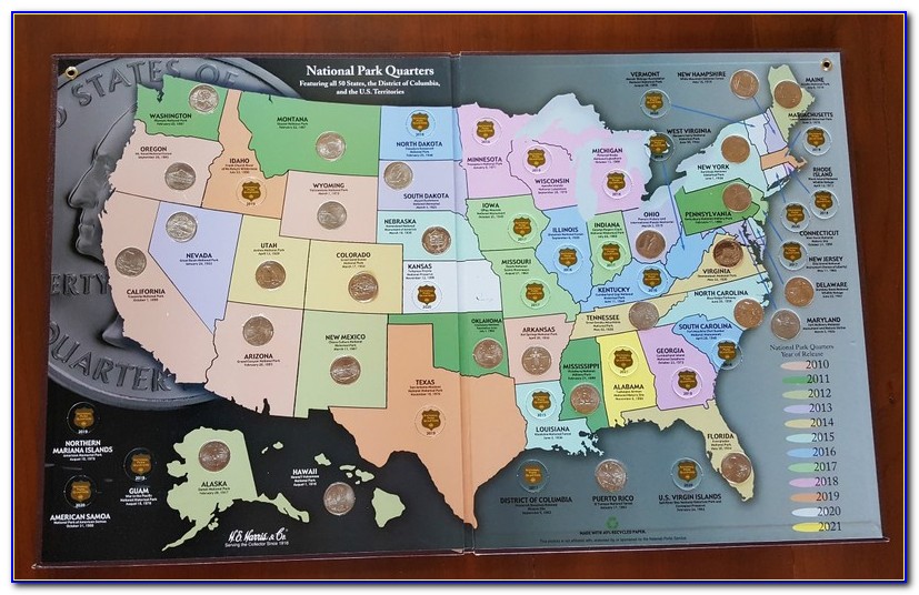 America The Beautiful Quarters Collector Map