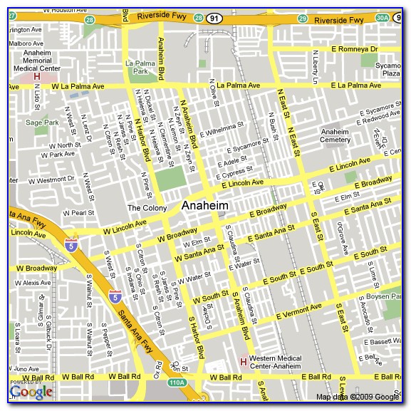 Anaheim Hotels Map