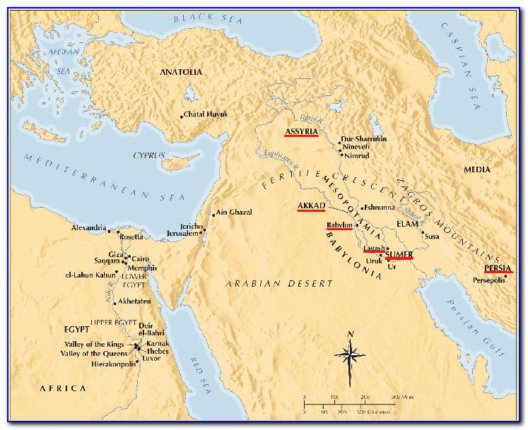 Ancient Map Of Middle East And Africa
