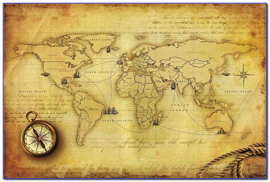 Ancient World Map Wallpaper