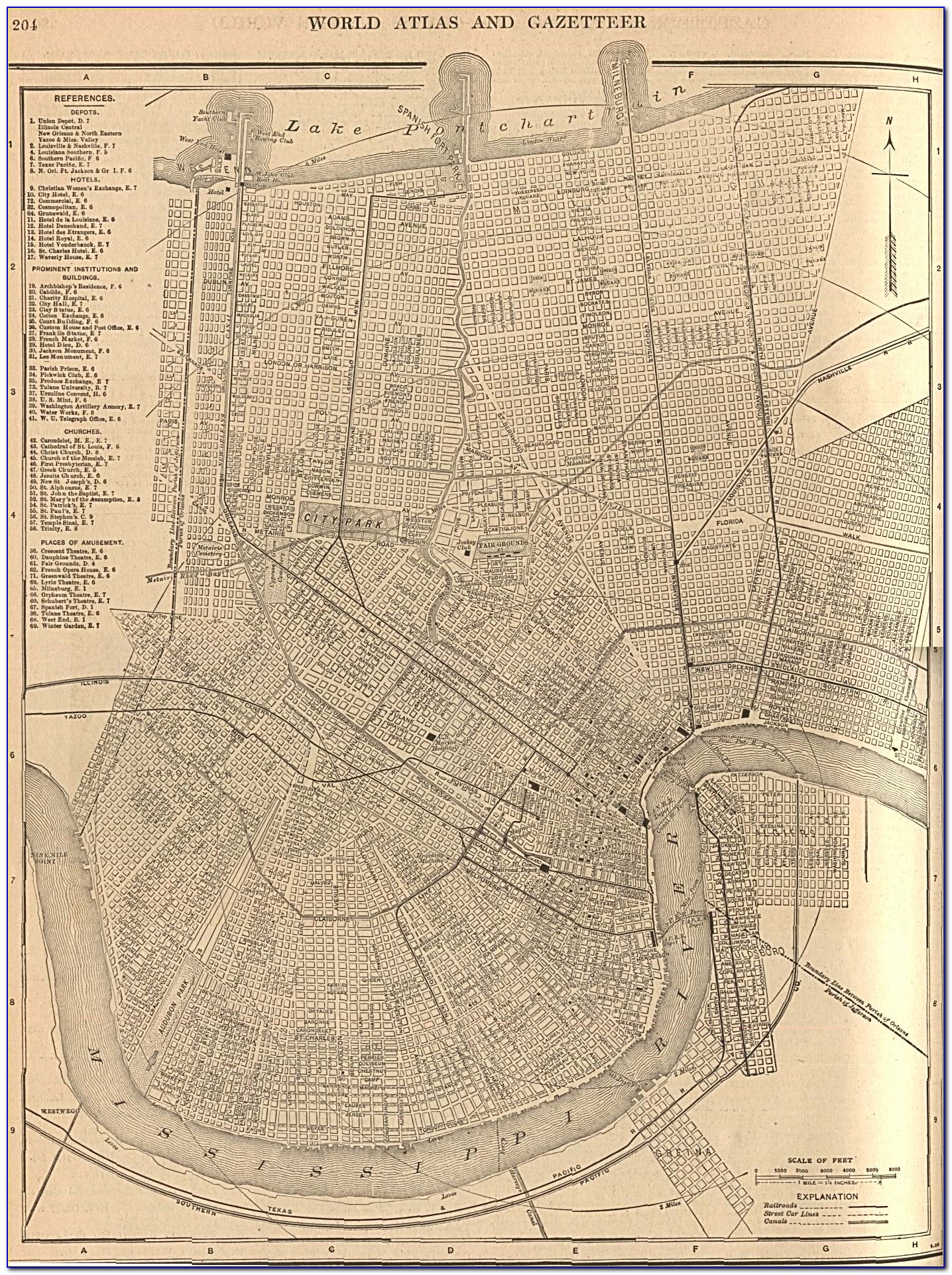 Antique Map Of New Orleans