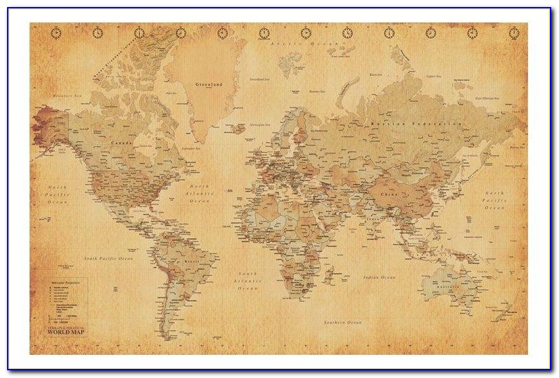 Antique World Map Wallpaper