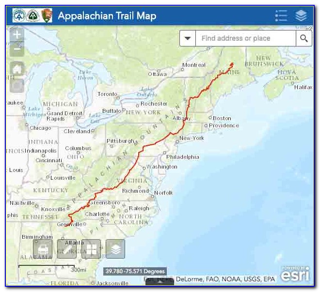 Appalachian Trail Hikers Map