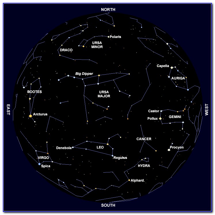 Astronomy Stargazing Map
