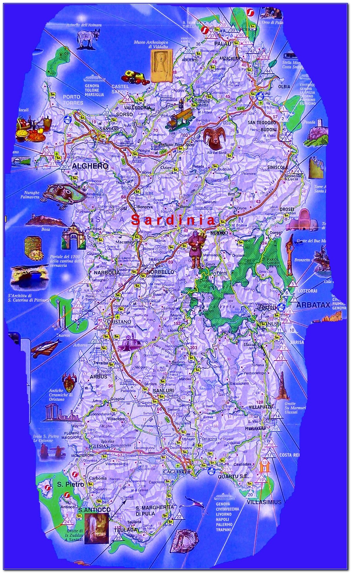 Best Road Map Of Sardinia