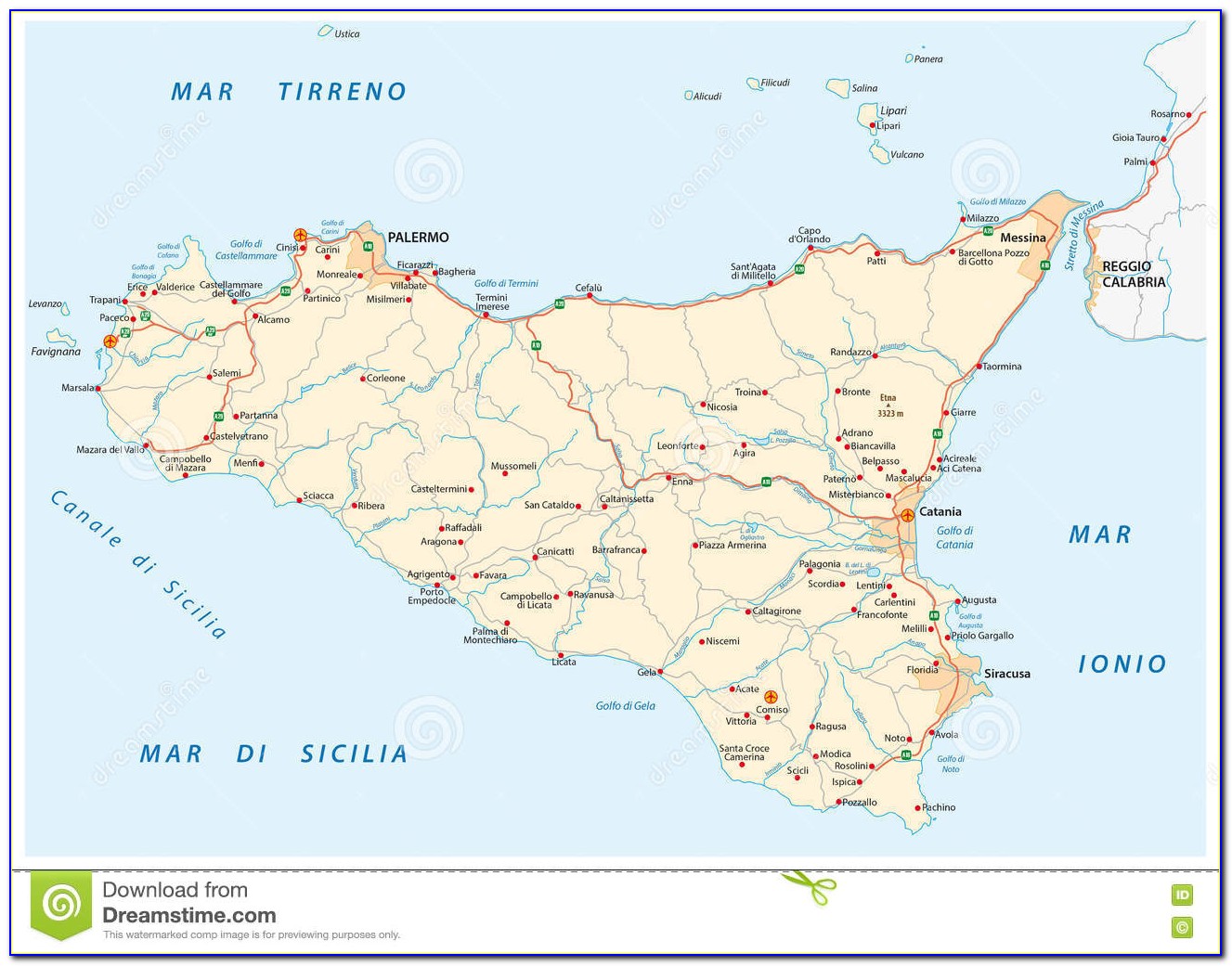Best Road Map Of Sicily