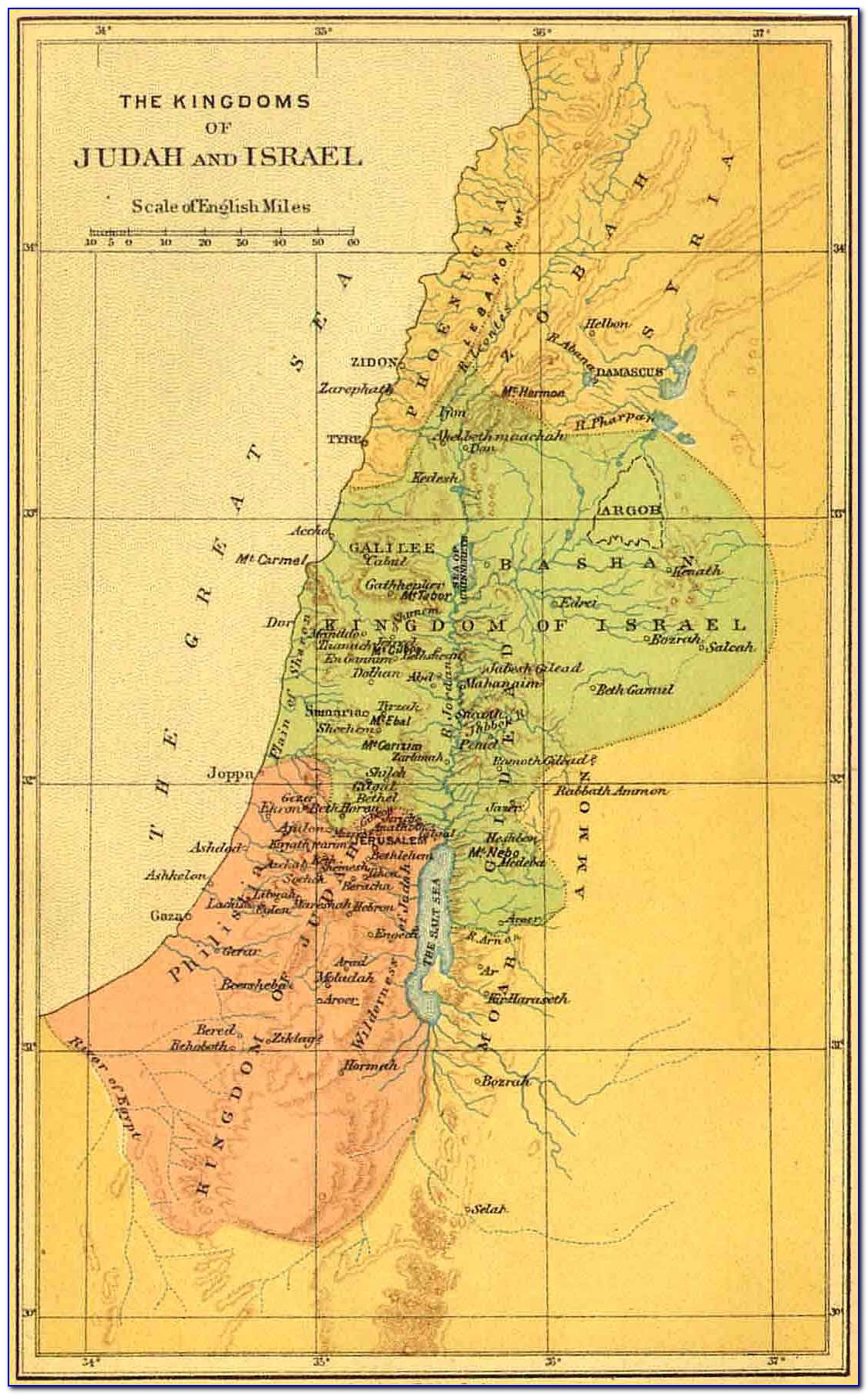 Bible Map Of Jerusalem Judea And Samaria