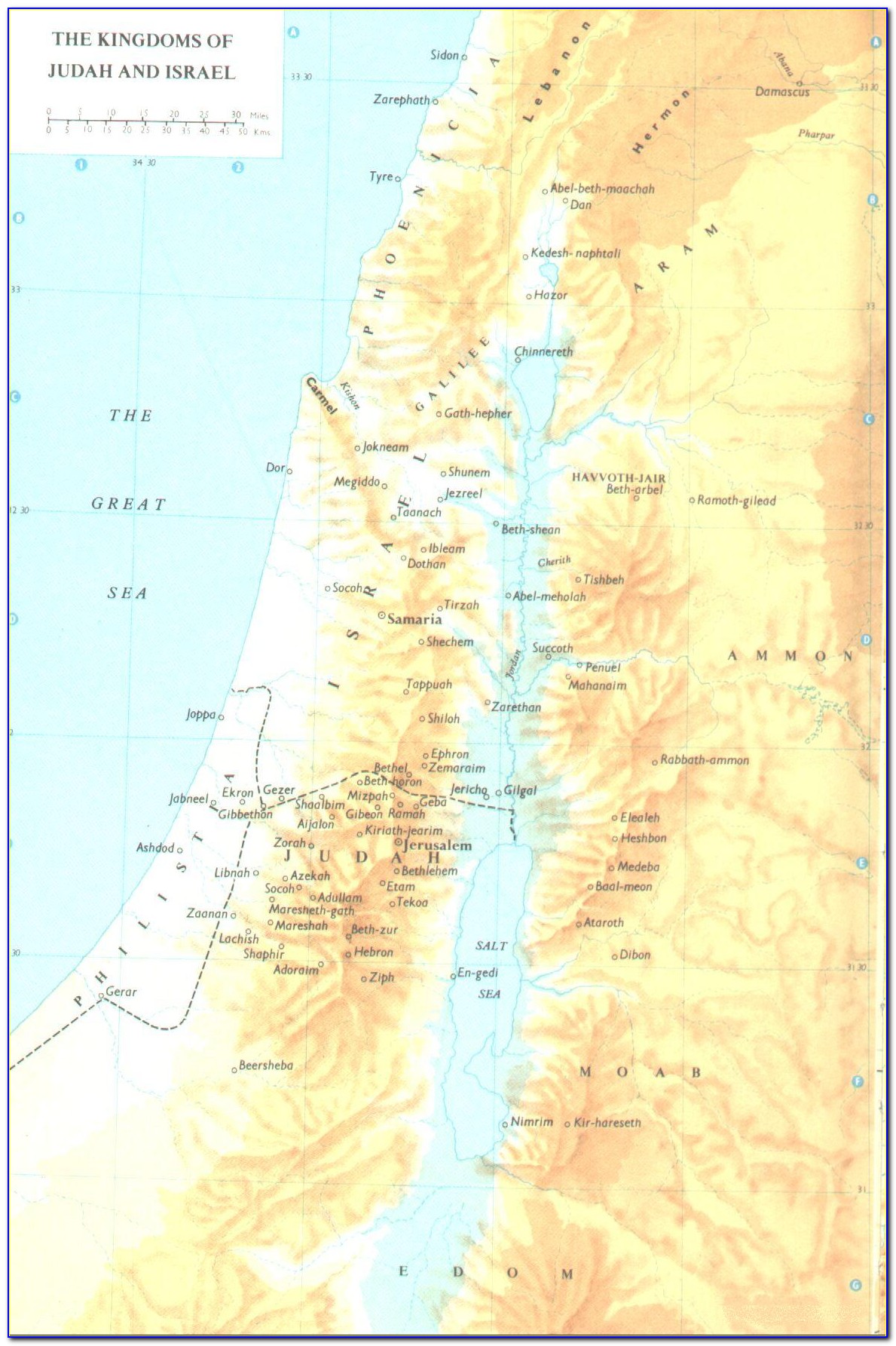 Biblical Map Of Israel Tribes