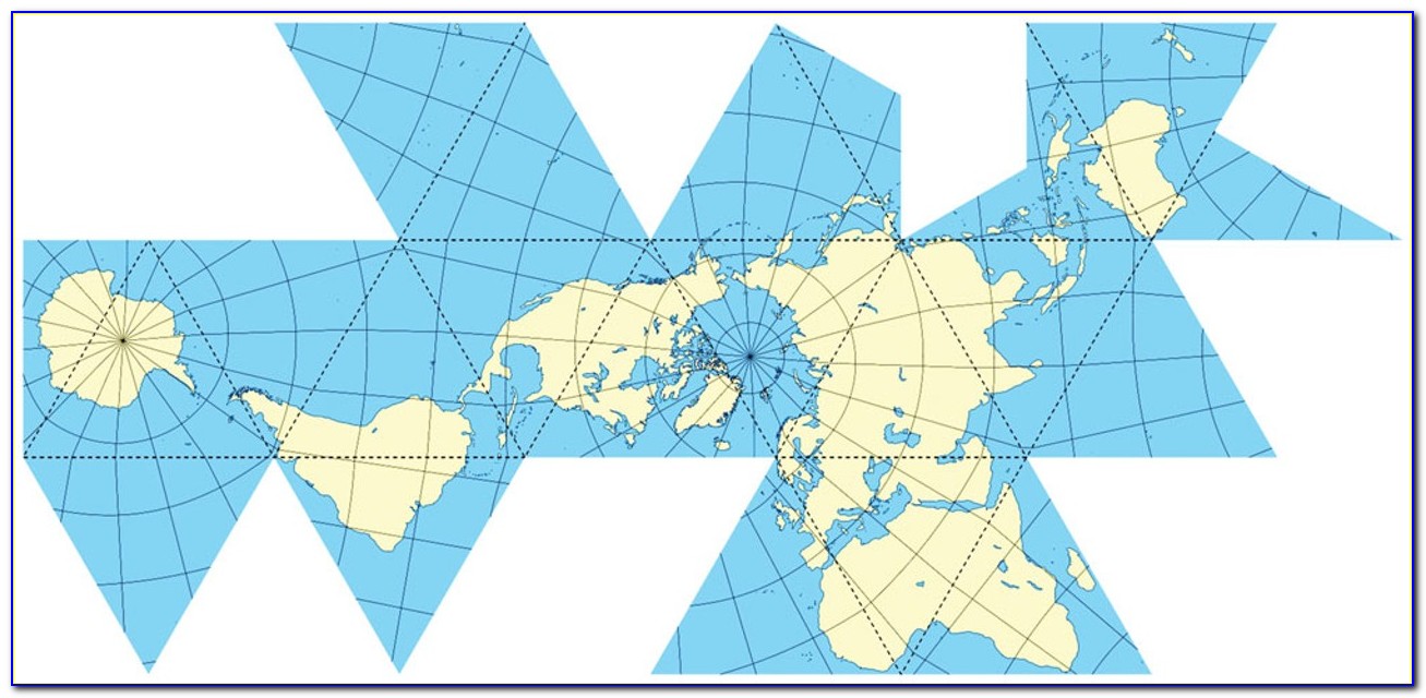Buckminster Fuller Dymaxion Map Of The World