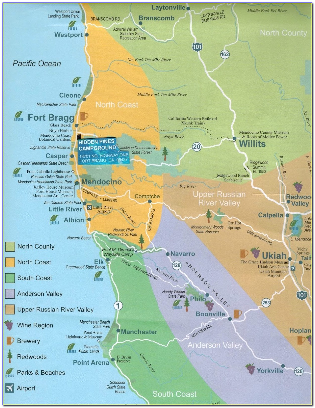 California Rv Campgrounds Map
