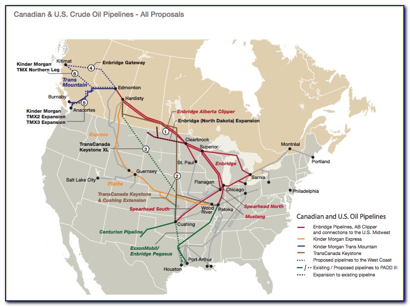 Canadian Oil Pipeline Map